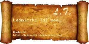 Ledniczki Tímea névjegykártya